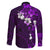 Fiji Masi Family Matching Mermaid Dress and Hawaiian Shirt Fijian Hibiscus Tapa Purple Version LT01 - Polynesian Pride