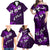 Fiji Masi Family Matching Off Shoulder Maxi Dress and Hawaiian Shirt Fijian Hibiscus Tapa Purple Version LT01 - Polynesian Pride