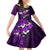 Fiji Masi Family Matching Short Sleeve Bodycon Dress and Hawaiian Shirt Fijian Hibiscus Tapa Purple Version LT01 Daughter's Dress Purple - Polynesian Pride