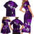 Fiji Masi Family Matching Short Sleeve Bodycon Dress and Hawaiian Shirt Fijian Hibiscus Tapa Purple Version LT01 - Polynesian Pride