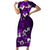 Fiji Masi Family Matching Short Sleeve Bodycon Dress and Hawaiian Shirt Fijian Hibiscus Tapa Purple Version LT01 Mom's Dress Purple - Polynesian Pride