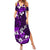 Fiji Masi Family Matching Summer Maxi Dress and Hawaiian Shirt Fijian Hibiscus Tapa Purple Version LT01 Mom's Dress Purple - Polynesian Pride