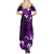 Fiji Masi Family Matching Summer Maxi Dress and Hawaiian Shirt Fijian Hibiscus Tapa Purple Version LT01 - Polynesian Pride