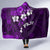 Fiji Masi Hooded Blanket Fijian Hibiscus Tapa Purple Version LT01 - Polynesian Pride