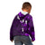 Fiji Masi Kid Hoodie Fijian Hibiscus Tapa Purple Version LT01 - Polynesian Pride