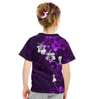 Fiji Masi Kid T Shirt Fijian Hibiscus Tapa Purple Version LT01 - Polynesian Pride