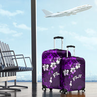 Fiji Masi Luggage Cover Fijian Hibiscus Tapa Purple Version LT01 - Polynesian Pride
