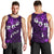 Fiji Masi Men Tank Top Fijian Hibiscus Tapa Purple Version LT01 - Polynesian Pride