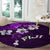 Fiji Masi Round Carpet Fijian Hibiscus Tapa Purple Version LT01 - Polynesian Pride