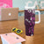 Fiji Masi Tumbler With Handle Fijian Hibiscus Tapa Purple Version