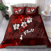 Fiji Masi Bedding Set Fijian Hibiscus Tapa Red Version LT01 - Polynesian Pride