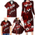 Fiji Masi Family Matching Long Sleeve Bodycon Dress and Hawaiian Shirt Fijian Hibiscus Tapa Red Version LT01 - Polynesian Pride