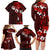 Fiji Masi Family Matching Long Sleeve Bodycon Dress and Hawaiian Shirt Fijian Hibiscus Tapa Red Version LT01 - Polynesian Pride