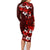 Fiji Masi Family Matching Long Sleeve Bodycon Dress and Hawaiian Shirt Fijian Hibiscus Tapa Red Version LT01 - Polynesian Pride