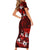 Fiji Masi Family Matching Short Sleeve Bodycon Dress and Hawaiian Shirt Fijian Hibiscus Tapa Red Version LT01 - Polynesian Pride