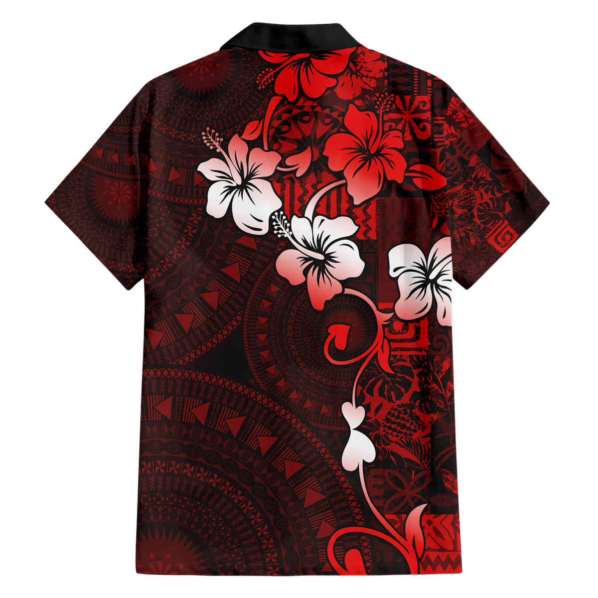 Fiji Masi Hawaiian Shirt Fijian Hibiscus Tapa Red Version LT01 - Polynesian Pride