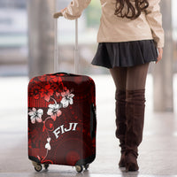 Fiji Masi Luggage Cover Fijian Hibiscus Tapa Red Version LT01 - Polynesian Pride