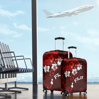Fiji Masi Luggage Cover Fijian Hibiscus Tapa Red Version LT01 - Polynesian Pride