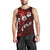 Fiji Masi Men Tank Top Fijian Hibiscus Tapa Red Version LT01 - Polynesian Pride