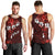 Fiji Masi Men Tank Top Fijian Hibiscus Tapa Red Version LT01 - Polynesian Pride