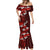 Fiji Masi Mermaid Dress Fijian Hibiscus Tapa Red Version LT01 - Polynesian Pride