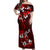 Fiji Masi Off Shoulder Maxi Dress Fijian Hibiscus Tapa Red Version LT01 Women Red - Polynesian Pride