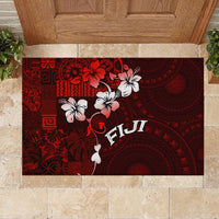 Fiji Masi Rubber Doormat Fijian Hibiscus Tapa Red Version LT01 - Polynesian Pride