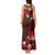 Fiji Masi Tank Maxi Dress Fijian Hibiscus Tapa Red Version LT01 - Polynesian Pride