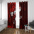 Fiji Masi Window Curtain Fijian Hibiscus Tapa Red Version LT01 With Grommets Red - Polynesian Pride