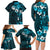 Fiji Masi Family Matching Long Sleeve Bodycon Dress and Hawaiian Shirt Fijian Hibiscus Tapa Sky Blue Version LT01 - Polynesian Pride