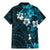 Fiji Masi Family Matching Mermaid Dress and Hawaiian Shirt Fijian Hibiscus Tapa Sky Blue Version LT01 - Polynesian Pride