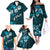 Fiji Masi Family Matching Off Shoulder Long Sleeve Dress and Hawaiian Shirt Fijian Hibiscus Tapa Sky Blue Version LT01 - Polynesian Pride