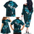 Fiji Masi Family Matching Off Shoulder Long Sleeve Dress and Hawaiian Shirt Fijian Hibiscus Tapa Sky Blue Version LT01 - Polynesian Pride