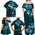 Fiji Masi Family Matching Off Shoulder Maxi Dress and Hawaiian Shirt Fijian Hibiscus Tapa Sky Blue Version LT01 - Polynesian Pride