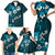 Fiji Masi Family Matching Short Sleeve Bodycon Dress and Hawaiian Shirt Fijian Hibiscus Tapa Sky Blue Version LT01 - Polynesian Pride