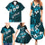 Fiji Masi Family Matching Summer Maxi Dress and Hawaiian Shirt Fijian Hibiscus Tapa Sky Blue Version LT01 - Polynesian Pride