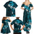 Fiji Masi Family Matching Summer Maxi Dress and Hawaiian Shirt Fijian Hibiscus Tapa Sky Blue Version LT01 - Polynesian Pride