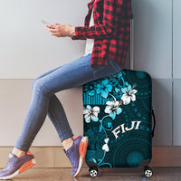 Fiji Masi Luggage Cover Fijian Hibiscus Tapa Sky Blue Version LT01 - Polynesian Pride