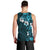 Fiji Masi Men Tank Top Fijian Hibiscus Tapa Sky Blue Version LT01 - Polynesian Pride