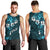 Fiji Masi Men Tank Top Fijian Hibiscus Tapa Sky Blue Version LT01 - Polynesian Pride