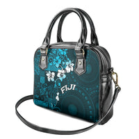 Fiji Masi Shoulder Handbag Fijian Hibiscus Tapa Sky Blue Version LT01 - Polynesian Pride