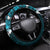 Fiji Masi Steering Wheel Cover Fijian Hibiscus Tapa Sky Blue Version