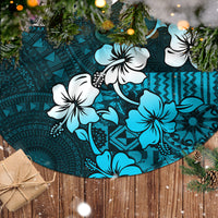 Fiji Masi Tree Skirt Fijian Hibiscus Tapa Sky Blue Version LT01 - Polynesian Pride