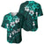 Fiji Masi Baseball Jersey Fijian Hibiscus Tapa Turquoise Version LT01 - Polynesian Pride