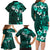 Fiji Masi Family Matching Long Sleeve Bodycon Dress and Hawaiian Shirt Fijian Hibiscus Tapa Turquoise Version LT01 - Polynesian Pride