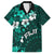 Fiji Masi Family Matching Long Sleeve Bodycon Dress and Hawaiian Shirt Fijian Hibiscus Tapa Turquoise Version LT01 Dad's Shirt - Short Sleeve Turquoise - Polynesian Pride