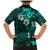 Fiji Masi Family Matching Mermaid Dress and Hawaiian Shirt Fijian Hibiscus Tapa Turquoise Version LT01 - Polynesian Pride