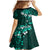 Fiji Masi Family Matching Mermaid Dress and Hawaiian Shirt Fijian Hibiscus Tapa Turquoise Version LT01 - Polynesian Pride