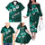 Fiji Masi Family Matching Off Shoulder Long Sleeve Dress and Hawaiian Shirt Fijian Hibiscus Tapa Turquoise Version LT01 - Polynesian Pride