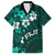 Fiji Masi Family Matching Short Sleeve Bodycon Dress and Hawaiian Shirt Fijian Hibiscus Tapa Turquoise Version LT01 Dad's Shirt - Short Sleeve Turquoise - Polynesian Pride